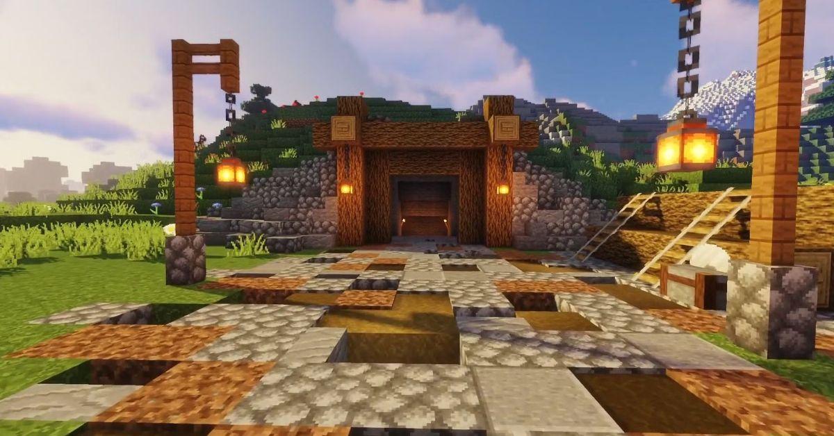 minecraft mine entrance door designs